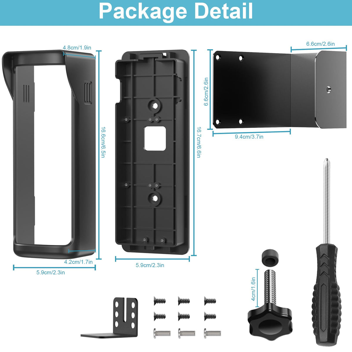 2026 Upgrade Anti-Theft Video Doorbell Mount for Ring/Other Battery Doorbell/Plus/Pro(2nd Gen), Adjustable No-Drill Mounting Video Camera Doorbell Cover Holder for Rentals, Not for Security Door