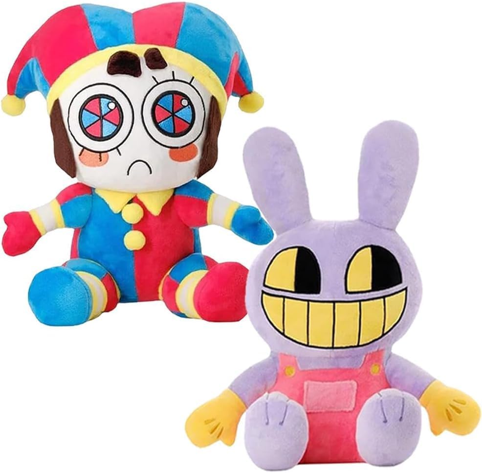 Nultse Jax and Pomni Plush,Horror Cute Stuffed Plushies Doll Toys, Jax and Pomni Plush for Birthday Christmas, Kids and Adults Choice (2pcs)