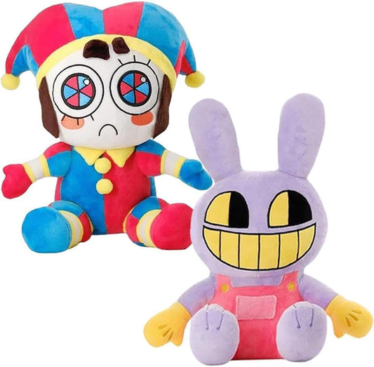 Nultse Jax and Pomni Plush,Horror Cute Stuffed Plushies Doll Toys, Jax and Pomni Plush for Birthday Christmas, Kids and Adults Choice (2pcs)