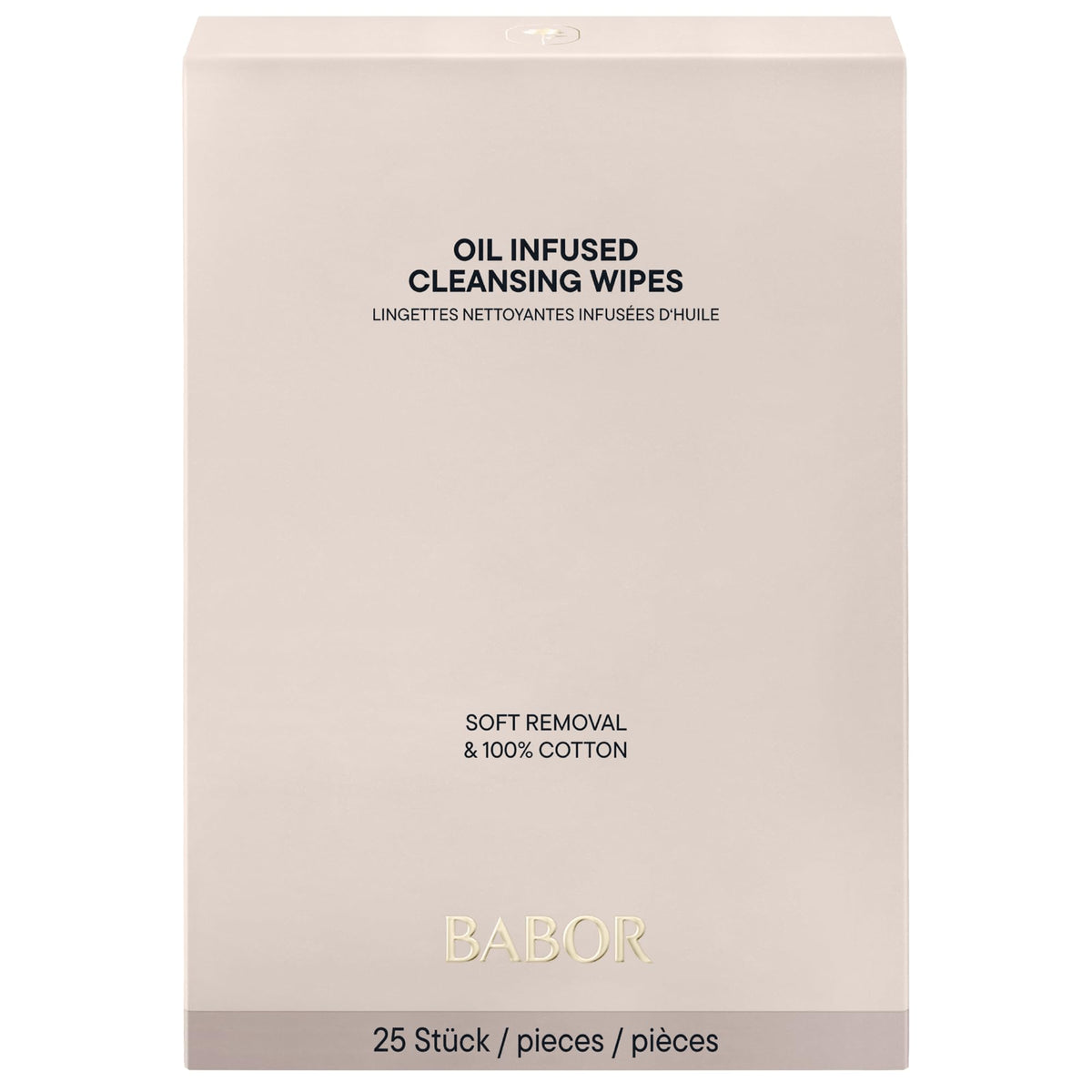 BABOR Oil Infused Cleansing Wipes, Cotton Cleansing Wipes with Panthenol, Almond Oil, Vitamin E and Hyaluronic Acid for Sensitive Skin (Pack of 25)