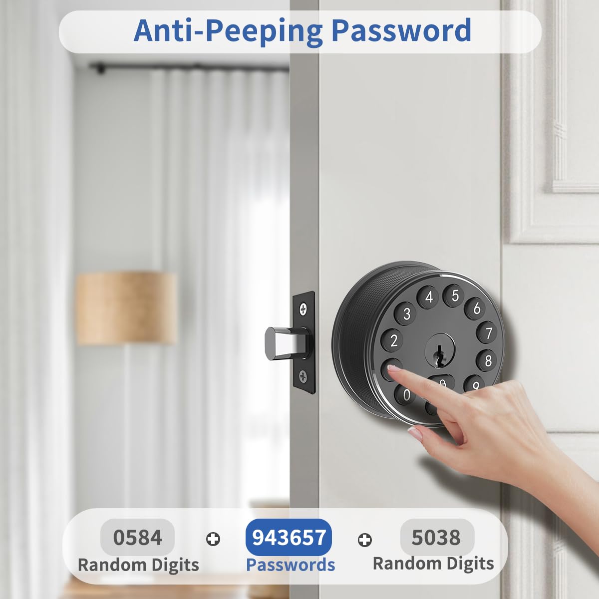 Buoan Keyless Entry Door Knob with Keypad, Electronic Deadbolt Door Lock