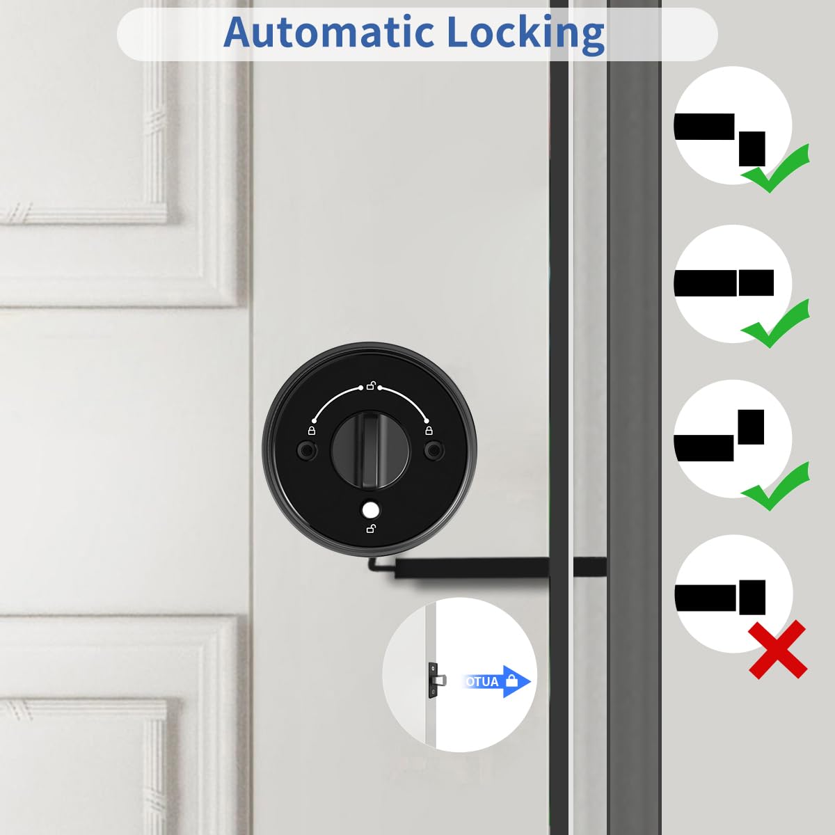 Buoan Keyless Entry Door Knob with Keypad, Electronic Deadbolt Door Lock