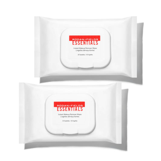 Rodan + Fields Essentials Instant Makeup Remover Wipes | 2 pack | Gentle Cleansing Face Wipes for Sensitive Skin | Removes Makeup | Disposable Facial Towelettes