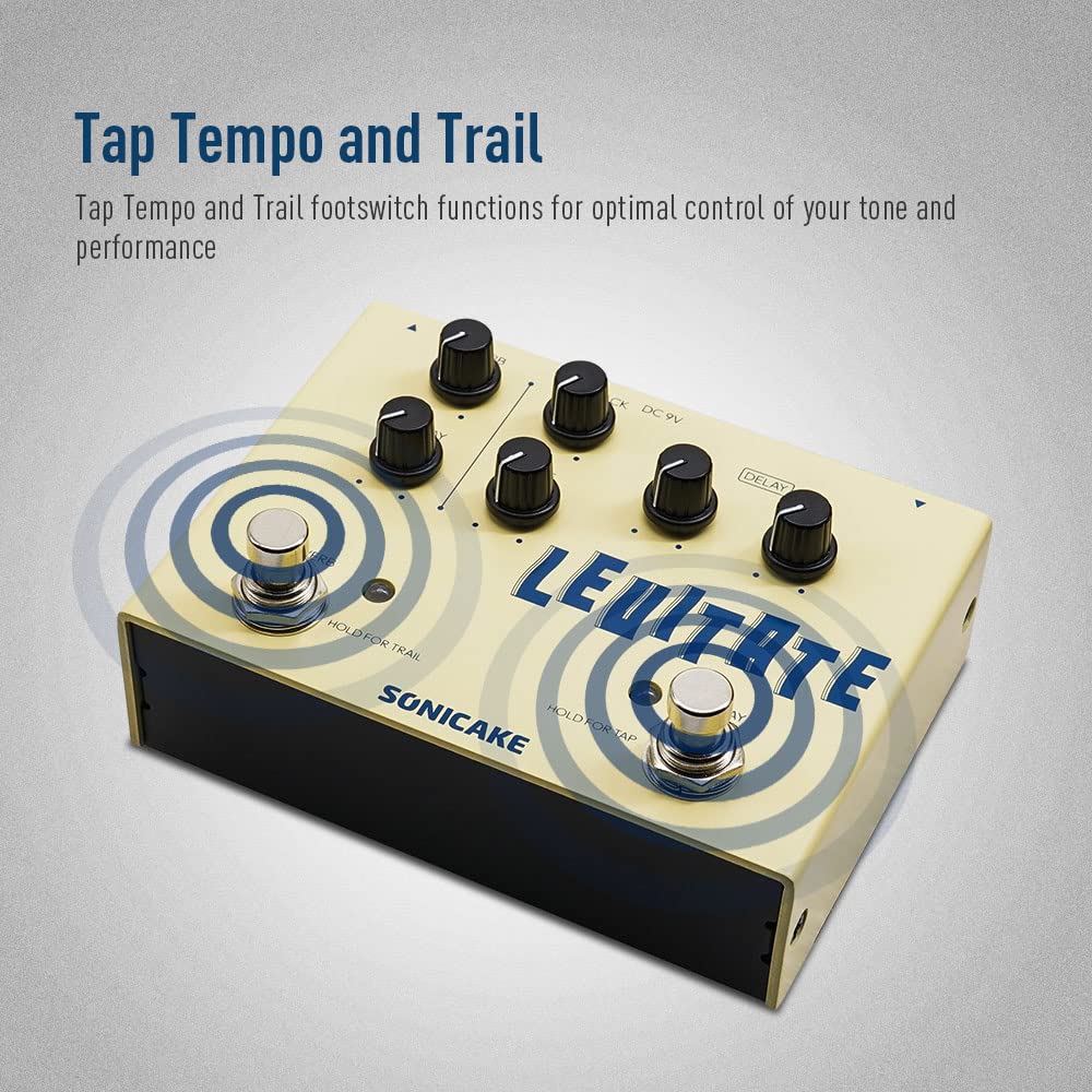 SONICAKE Delay Reverb 2 in 1 Guitar Effects Pedal - Levitate