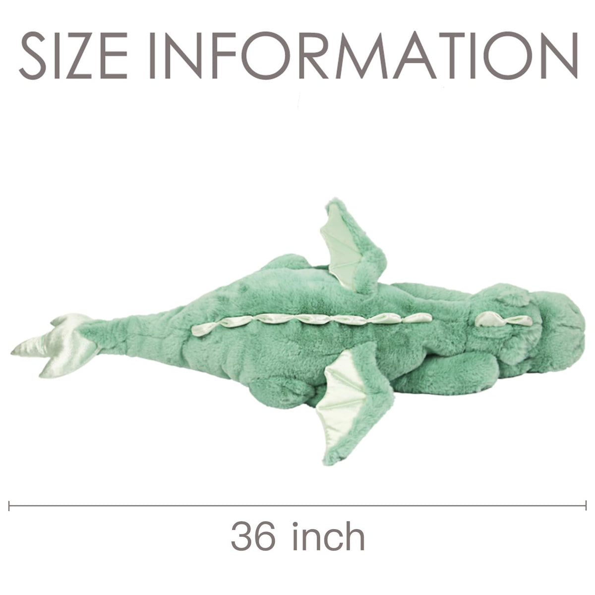 ARELUX Large 36in Cute Dragon Stuffed Animals Plush Toy,Soft Green Pterosaur Plushie Giant Fuzzy Dinosaur Pillow Plushies with Wings Cuddly for Friends Family Member