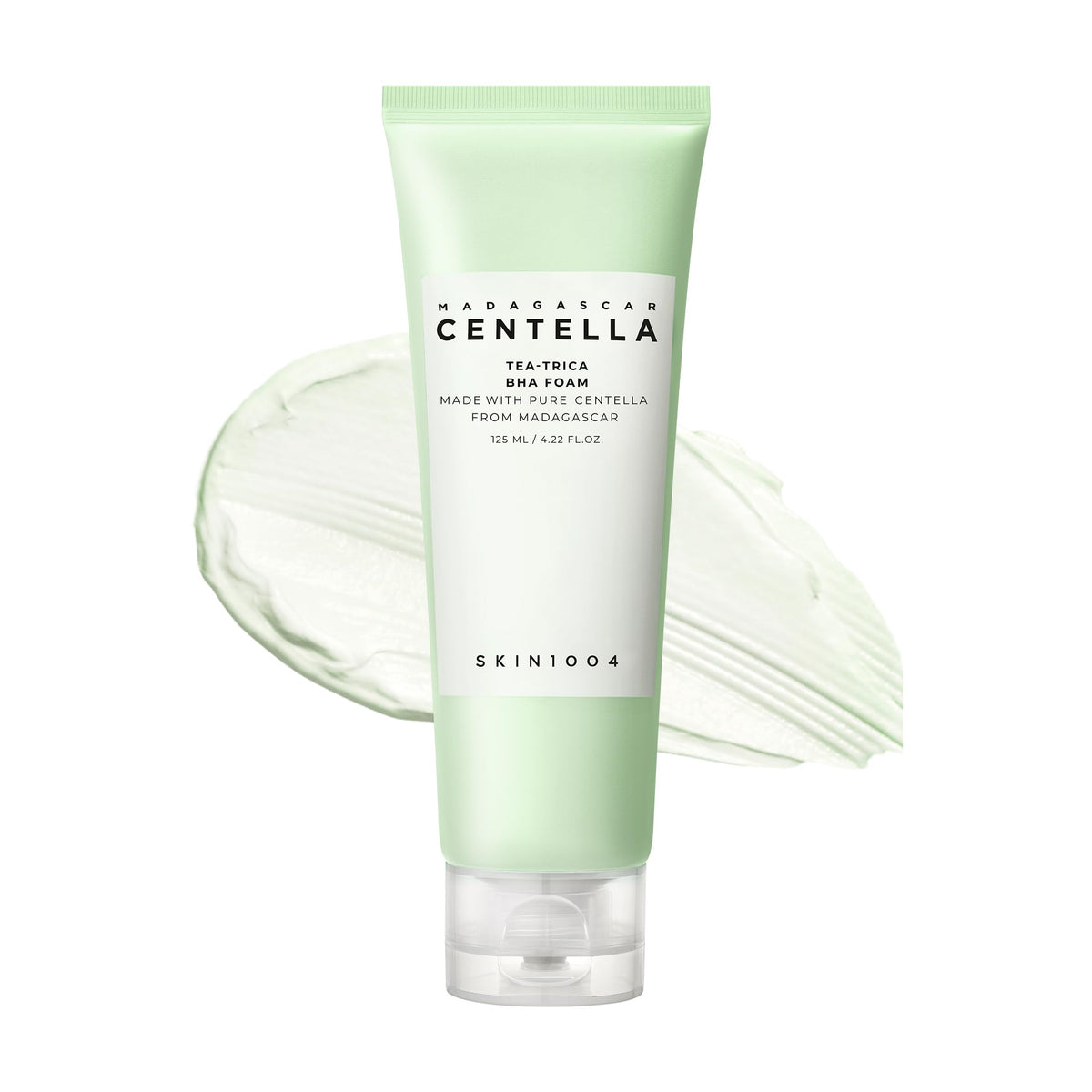 SKIN1004 Tea-Trica BHA Foam, Makeup Remover with Centella Asiatica & Tea Tree, Korean Face Cleanser for Oil & Sebum Balance, Cleansing Foam for Clearing Impurities, Korean Skin Care, 4.22 fl.oz /125ml