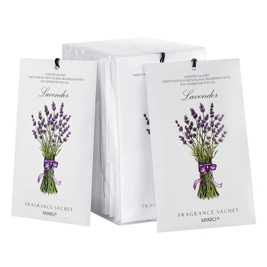 MYARO 12 Pack Lavender Scented Sachets, Closet Deodorizer Car Air Freshener