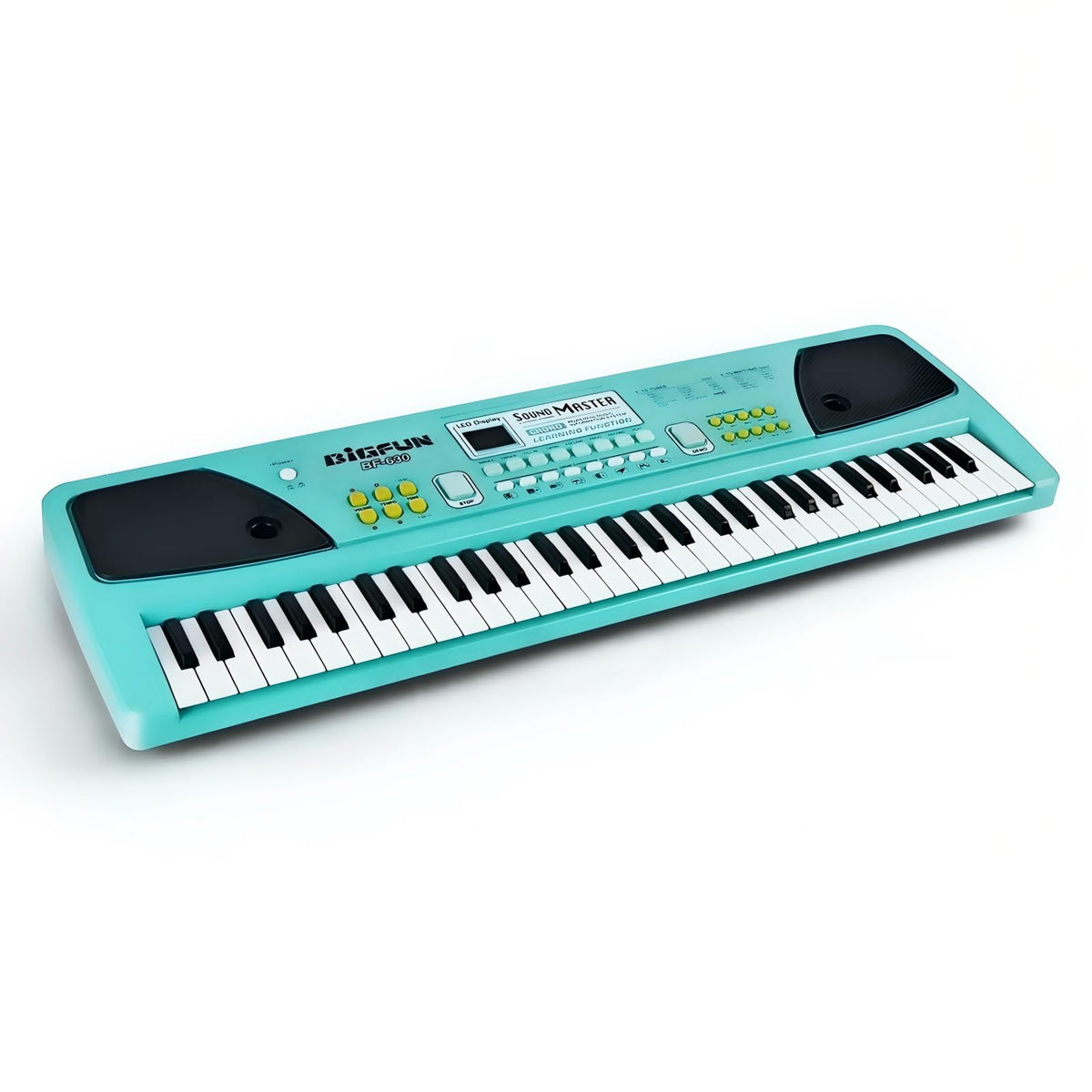 Soundo 61 Key Piano Keyboard with Microphone, Electric Piano, Blue
