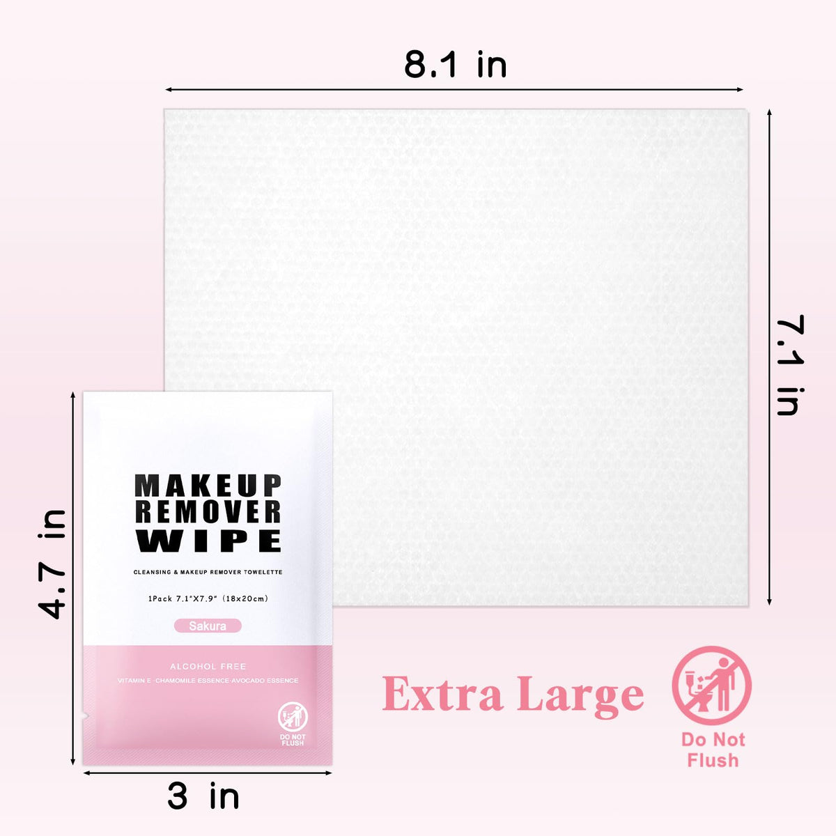Pack of 200 Makeup Remover Wipes Individually Wrapped,Sakura Scent