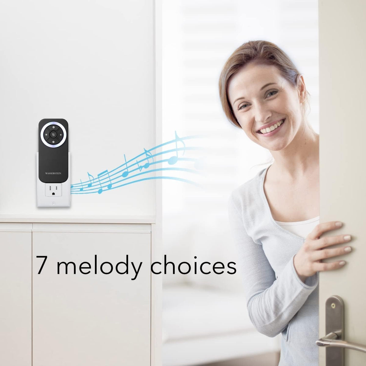 Wasserstein Doorbell Chime - Compatible with Blink Video Doorbell (1-Pack, Black)