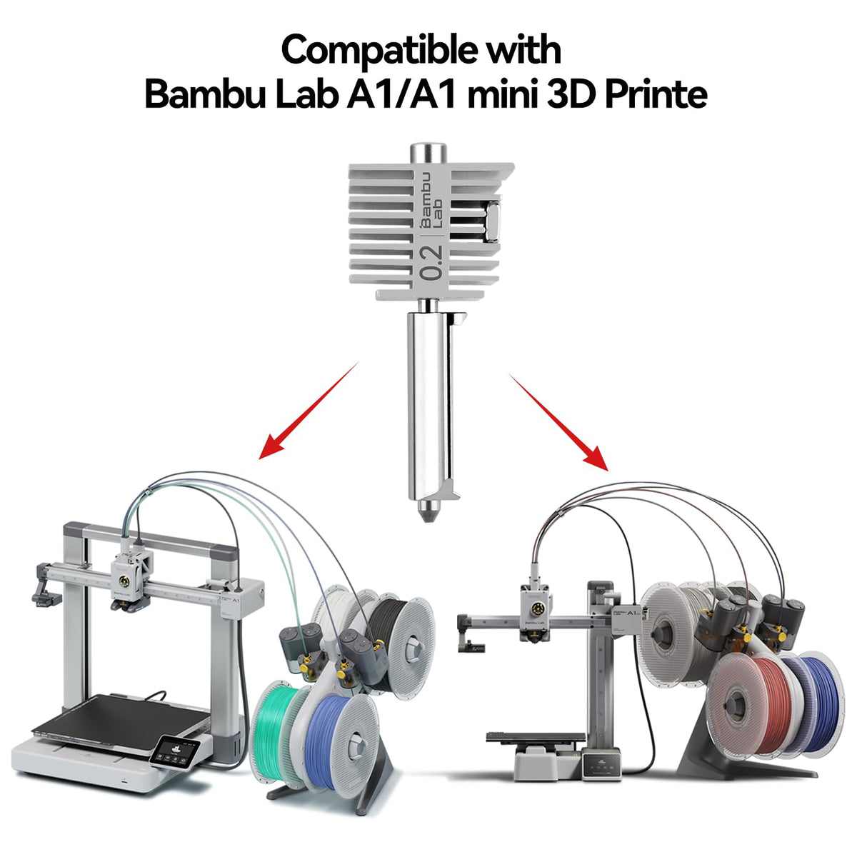 COMTREE Bamboo Original Stainless Steel Assembly Hotend Kit with 0.2mm Nozzle for Bambu Lab A1 Series,All Metal Extruder Hot End Kit, Compatible with A1 and A1 Mini 3D Printer