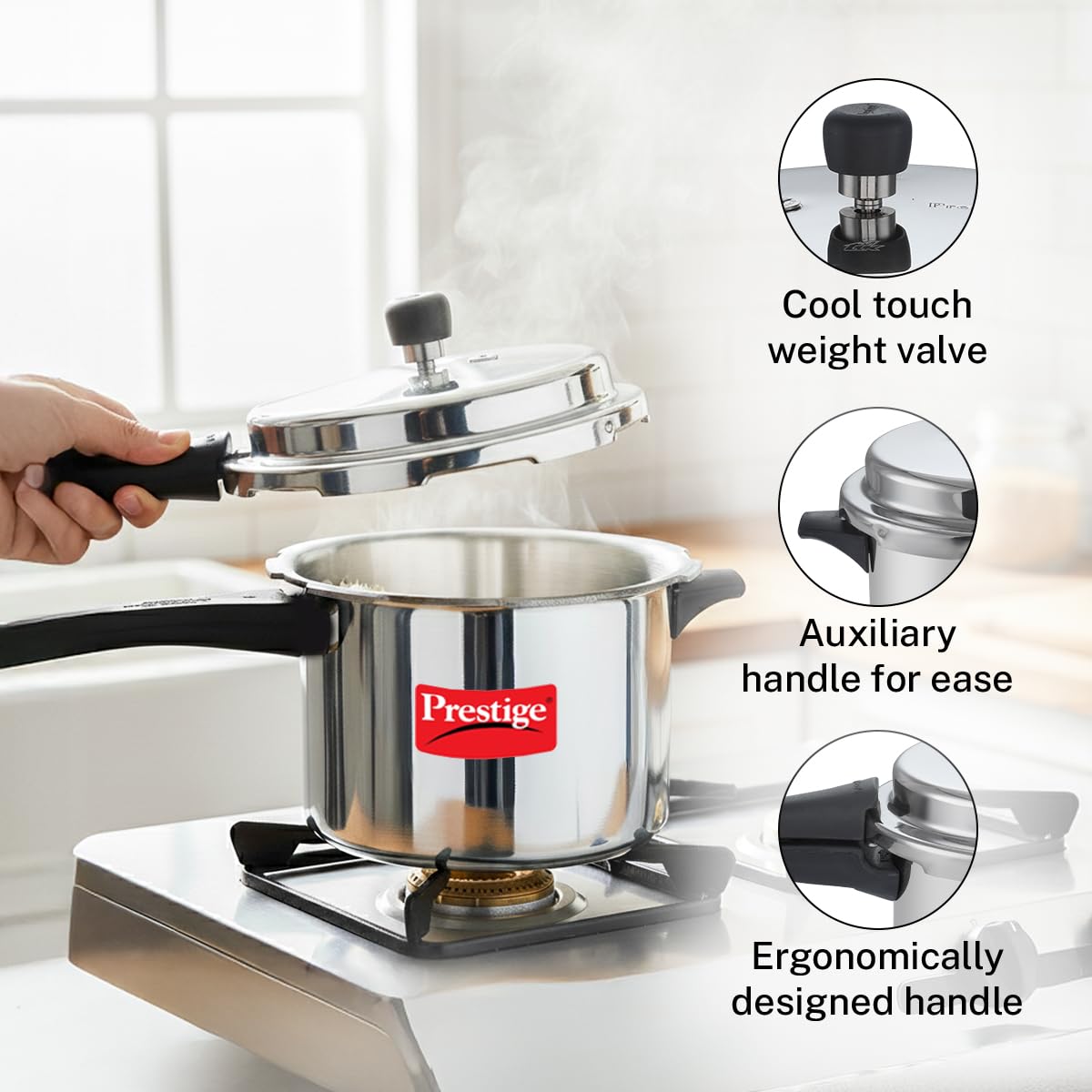 Prestige Popular Aluminum Pressure Cooker