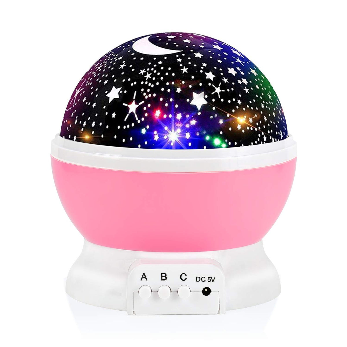 RICTLY Night Light for Kids, Kids Night Light Nebula 360 Degree Rotation - 4 LED Bulbs 12 Light Color Star Projector Changing with USB Cable, Romantic Gifts for Men Women Children
