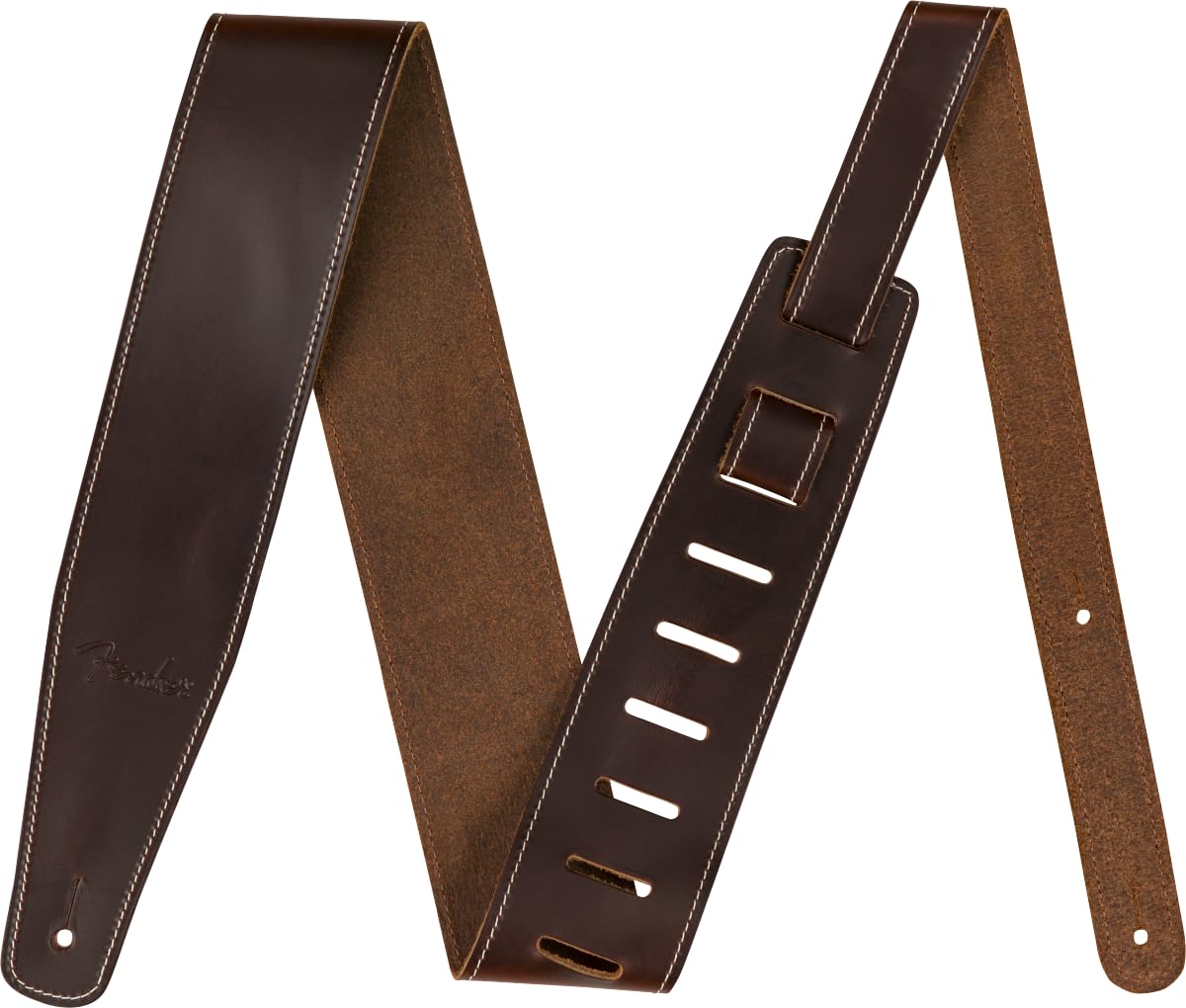 Fender Broken-In Leather Guitar Strap, 2.5in, Brown