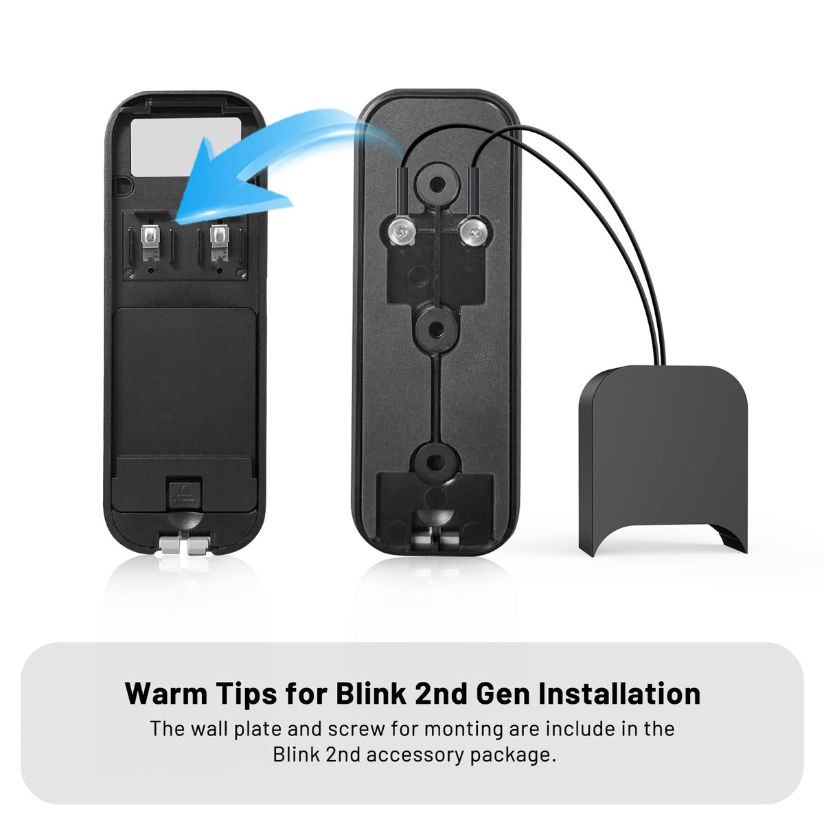 Besimlive Wireless Doorbell Chime Receiver Extender for Blink Video Doorbell - Compatible with Blink Video Doorbell -Upgraded Loud & Clear (1 Video Doorbell Extender 2 Receiver）