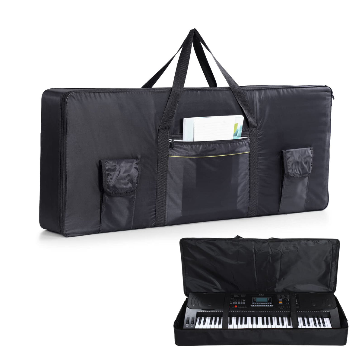 Monkeysell 61 Key Keyboard Bag 3 Storage Pockets 420D Oxford cloth