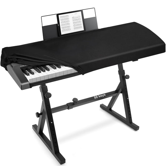 Explore Land 88 Keys Piano Keyboard Cover with Music Stand Opening, Black