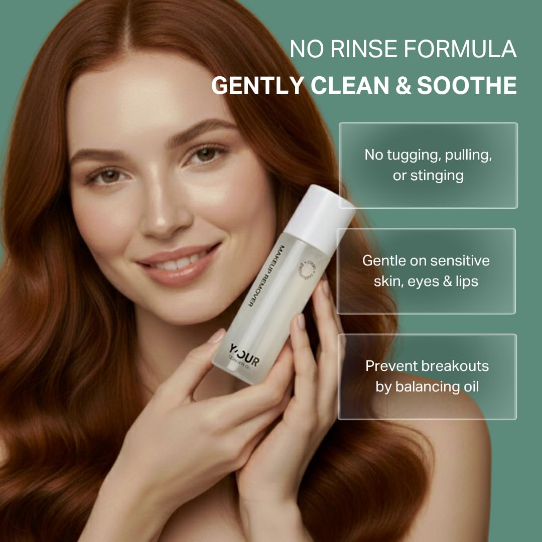 Y'OUR Soothing Micellar Cleansing Water: Waterproof Makeup Remover for Eyes & Lips. Hydrating Oil Control with Aloe Vera, Sensitive Skin, Permanent Lip Stain Remover