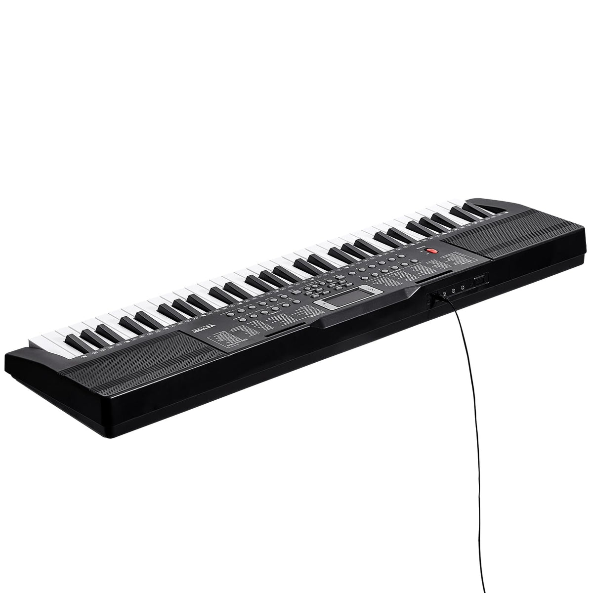 VEVOR 61 Key Digital Keyboard Piano, 200 Tones 200 Rhythms, Electric Portable Piano Keyboard Kit with 60 Demo Songs Built-In Dual Speakers Headphones, Piano Stickers for Beginners Learning