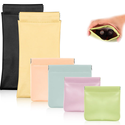 6Pcs Small Makeup Bag Cosmetic Pouch, 3size Mini Makeup Pouch Portable Purse Pouches, Self-closing Pouches Waterproof Cosmetic Bag for Cosmetics Jewelry Headphones (6 Colors) - thewildfolk 6Pcs Small Makeup Bag Cosmetic Pouch, 3size Mini Makeup Pouch Portable Purse Pouches, Self-closing Pouches Waterproof Cosmetic Bag for Cosmetics Jewelry Headphones (6 Colors)