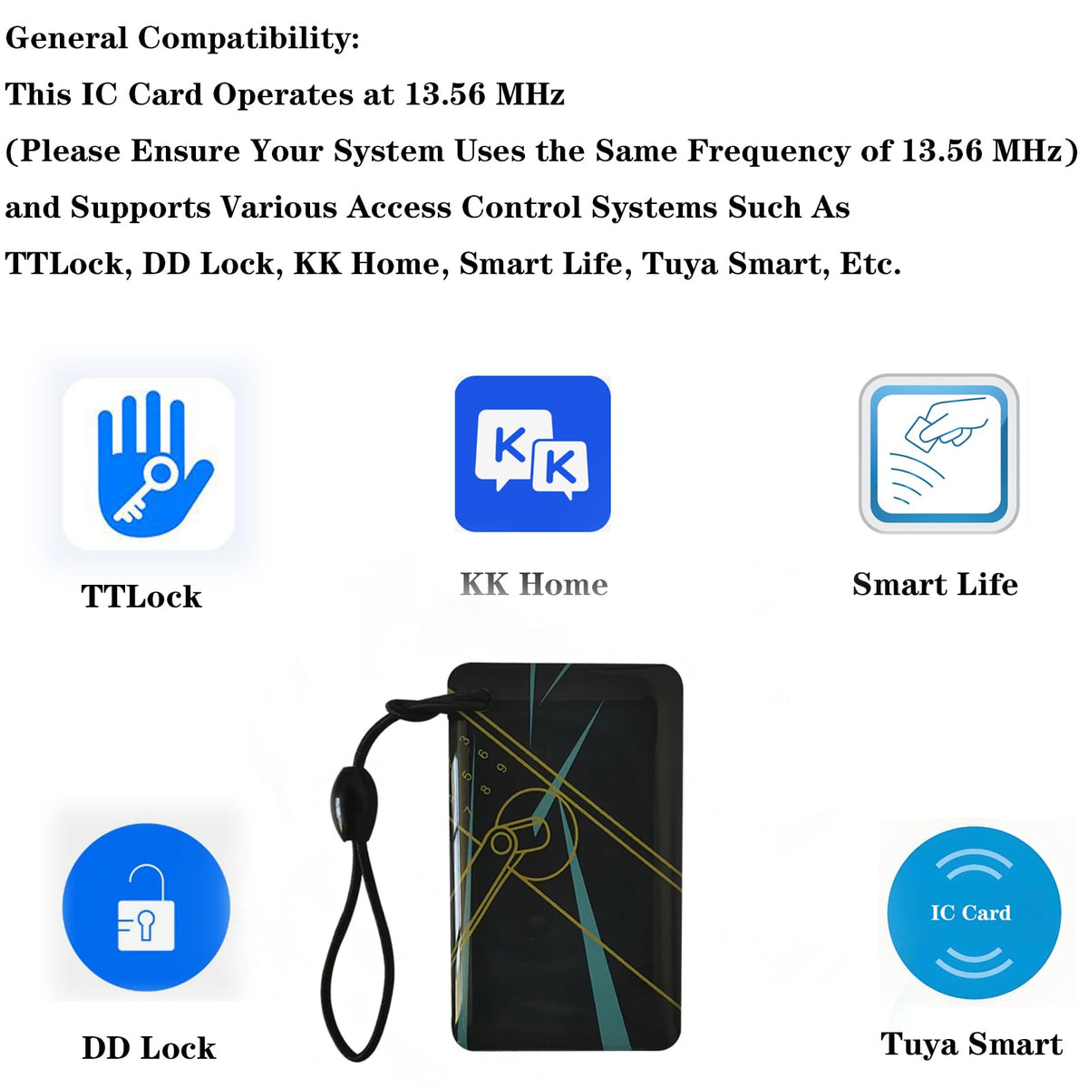 Keyless Entry IC Card RFID Key for Unlocking the Smart Door Lock, 13.56Mhz Contactless Smart Lock Unlocking Key Fobs Suitable for Schools, Hotels, TTLock/Smart Life for Smart Deadbolt Key -3 pcs