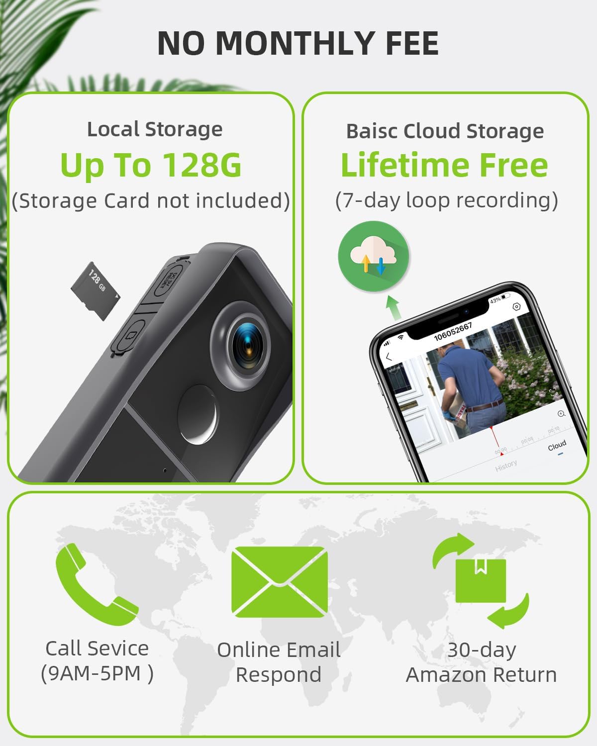 MUBVIEW Doorbell Camera Wireless with Chime,1080P Battery Video Doorbell