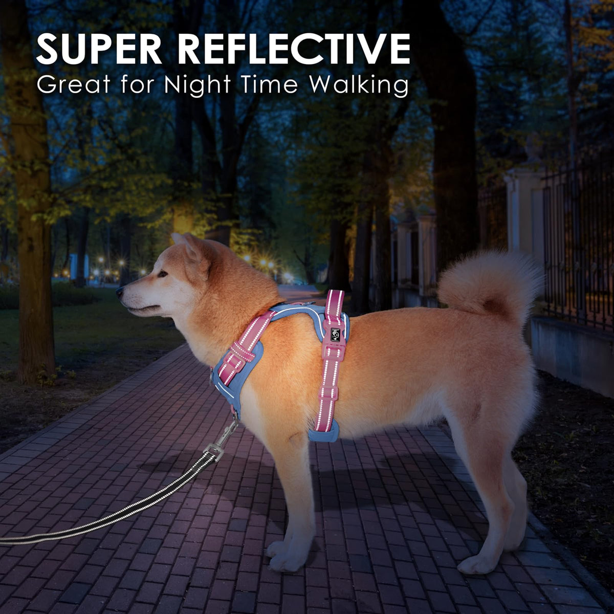 PHOEPET No Pull Dog Harness, Unique Colors Reflective Adjustable Dog Vest