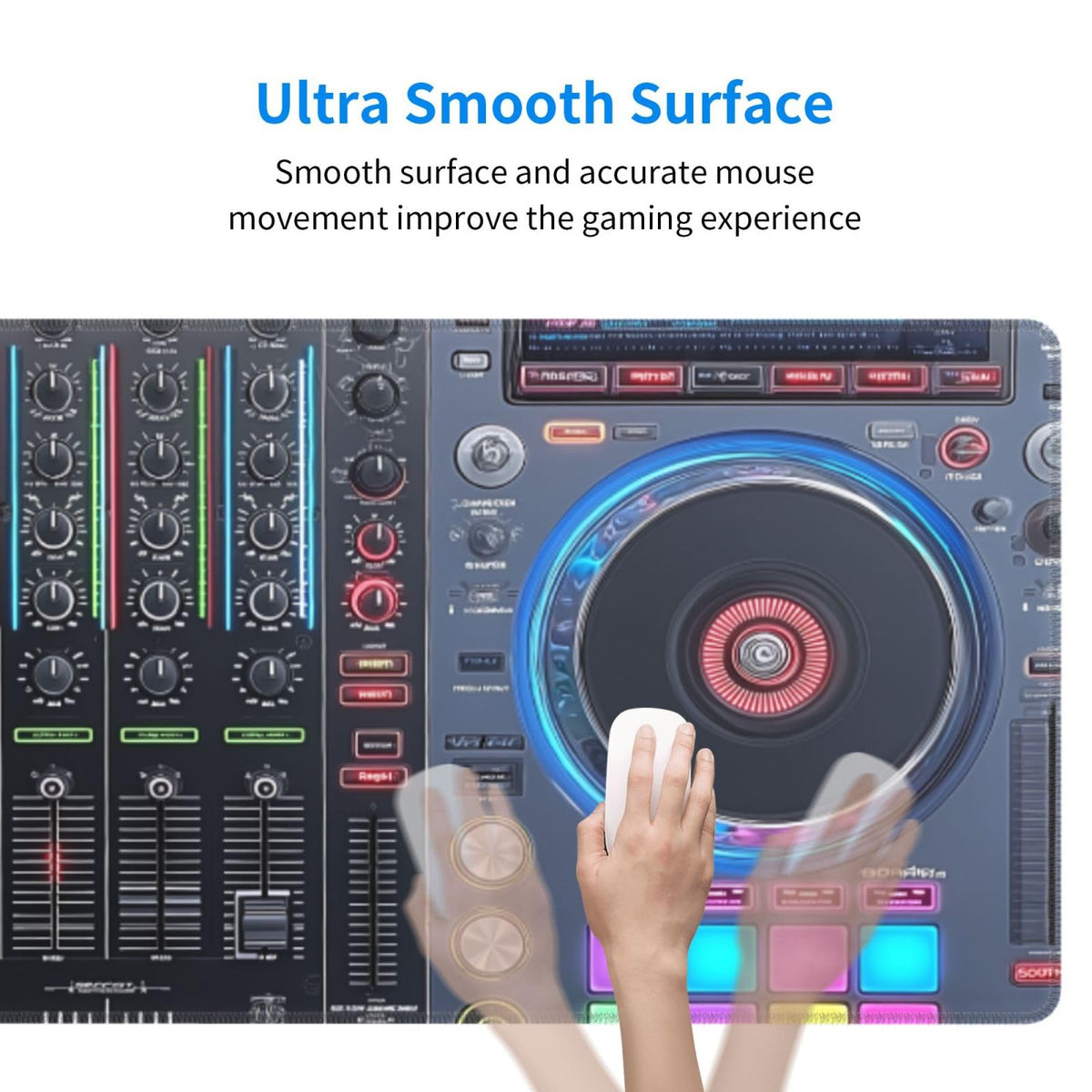 XL Large Gaming Mouse Pad Desk Mat, 31.5×11.8 Inch DJ Mixer Desk Pad, Music Controller Turntable Long Keyboard Mat for Desktop Laptop PC Computer