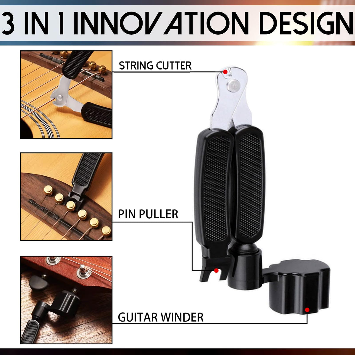 Benvo Ultimate Acoustic Guitar Accessory Kit | Must-Have Guitar Tools with Capo, Premium Strings, Picks, String Winder, Bone Nut & Saddle, Bridge Pins & Pin Puller