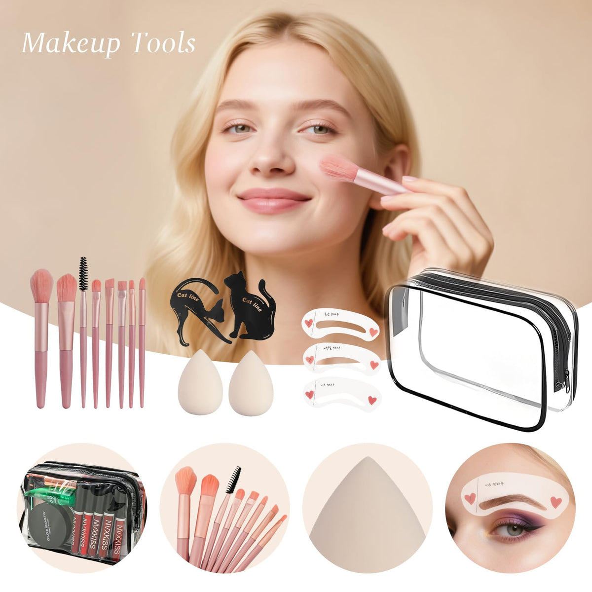 All in One Makeup Kit for Women Full Kit,Makeup Set for Women, Includes Eyeshadow Palette/Foundation/Lipstick/Eyeliner/Mascara/makeup Brush,Makeup Gift Set for Christmas & Birthday&Holiday&Everyday.