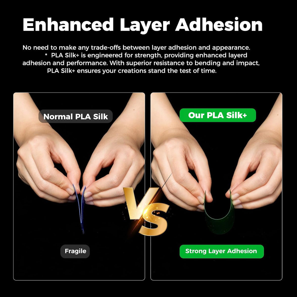 ENOMAKER PLA Silk+ 3D Printer Filament Silver 13109 1.75mm for Bambu