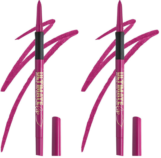 L.A. Girl Ultimate Intense Stay Auto Lipliner, Boundless Berry GP397 (Pack of 2)