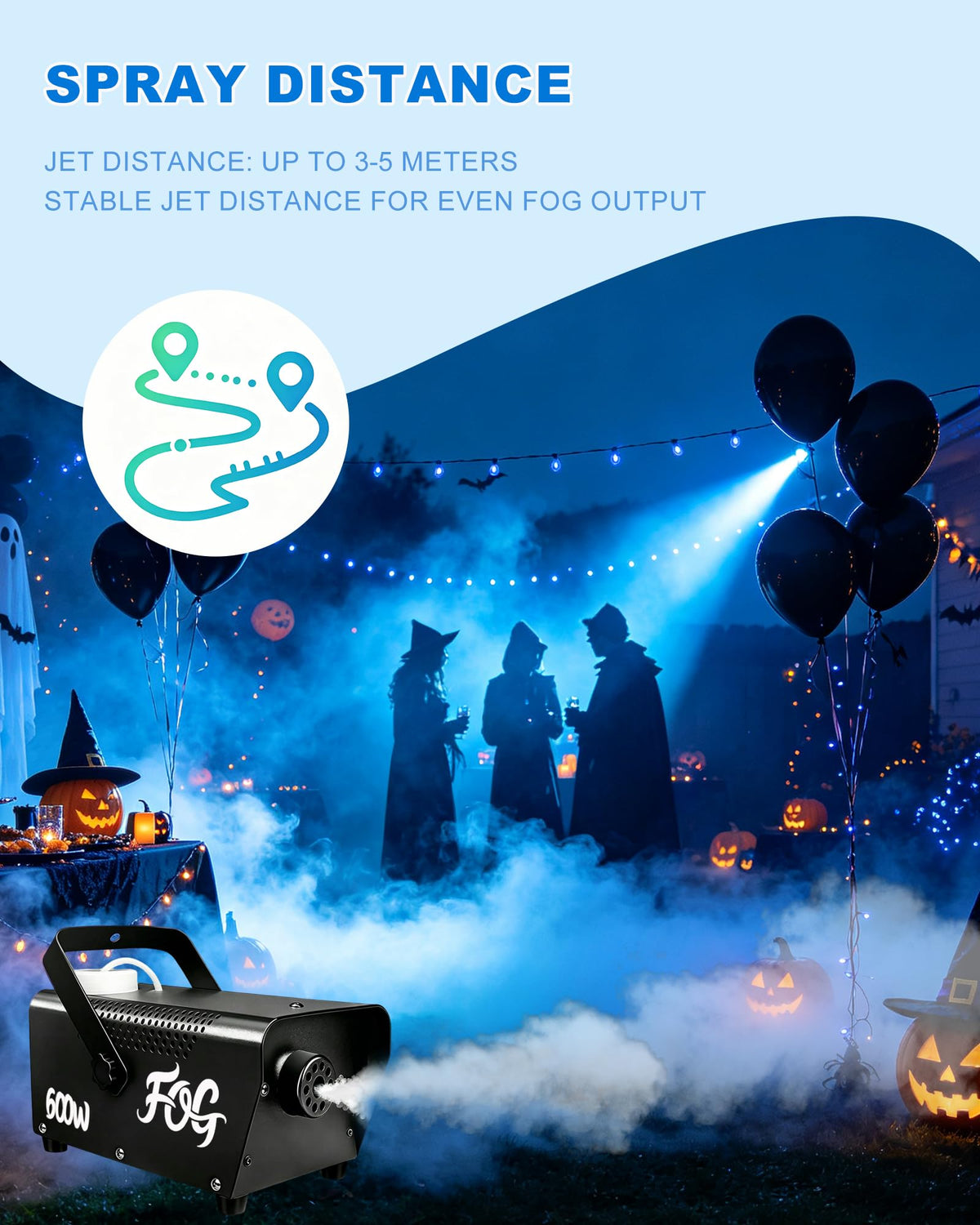 Fog Machine, Smoke Machine with Remote Control for Halloween, 600W