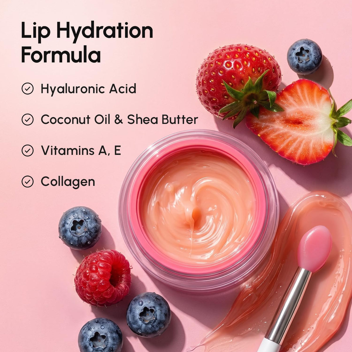 MAREE Lip Mask Overnight - Lip Moisturizer For Very Dry Lips - Hydrating Lip Butter Balm with Hyaluronic Acid & Collagen - Overnight Lip Treatment - Lip Sleeping Mask Repair - Hidratante de Labios