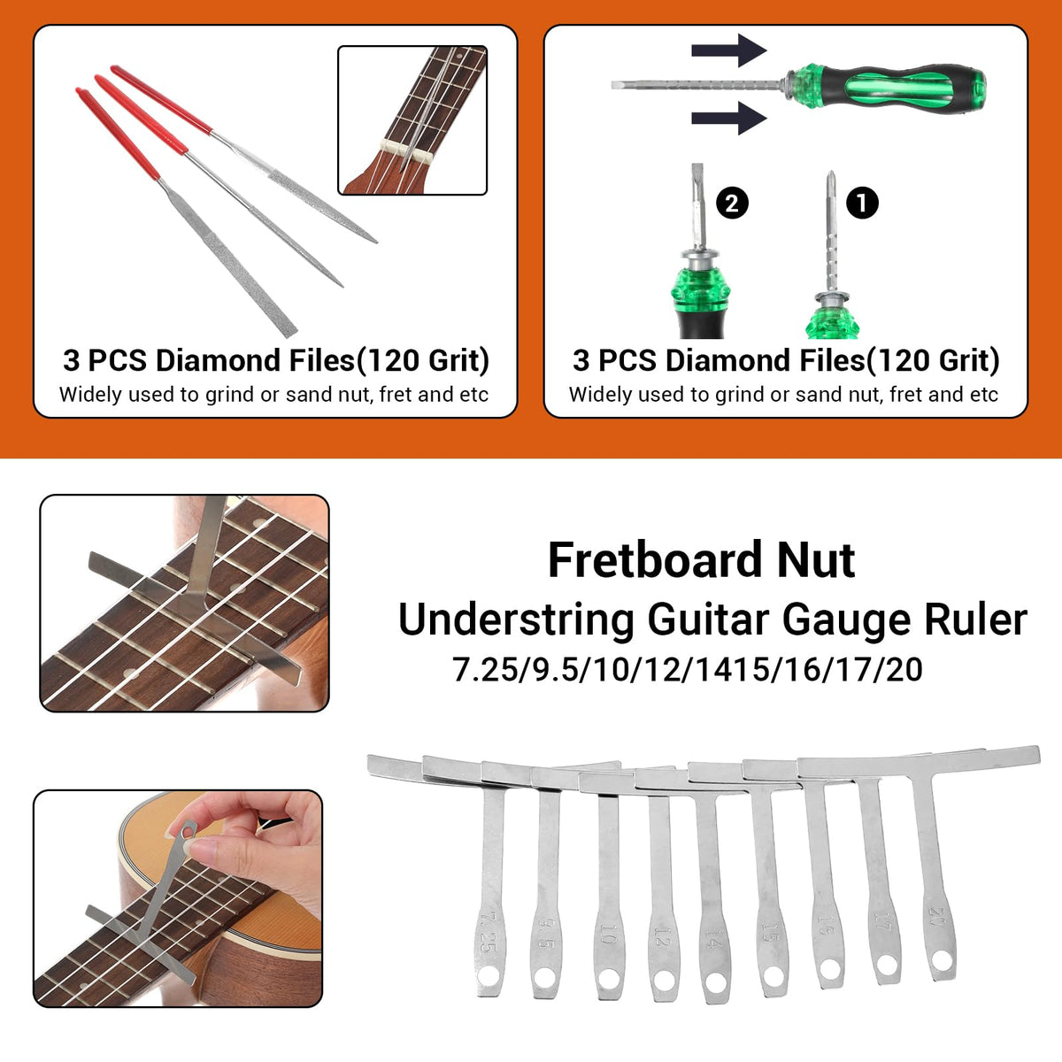 Ckhoid 28Pcs Guitar Tool Kit, Guitar Accessories, Setup Kit with Carry Bag