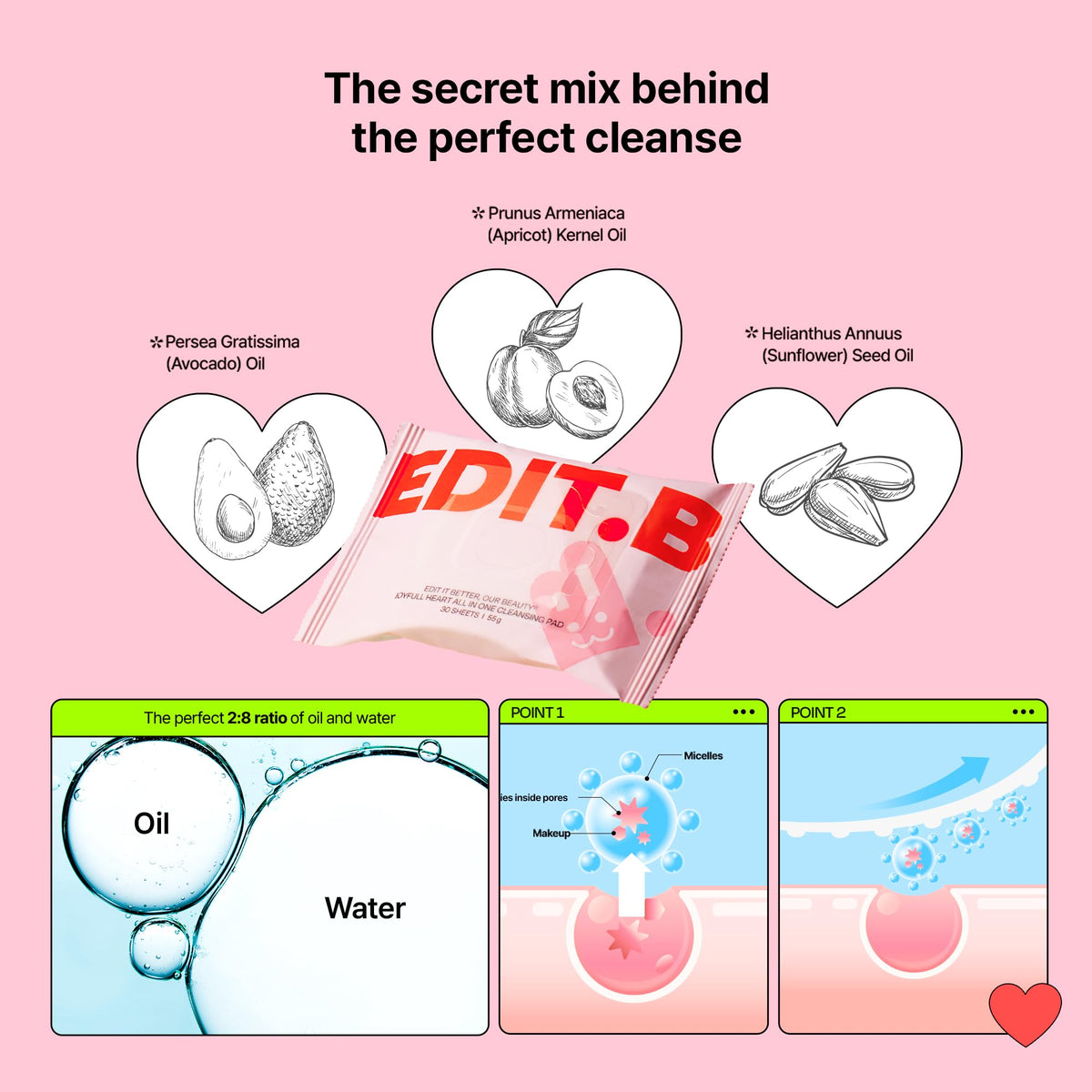 BBIA Glow Tint #16 Summer + EDIT.B Cleansing Pad | Lip Makeup & Clean Skin Duo Bundle
