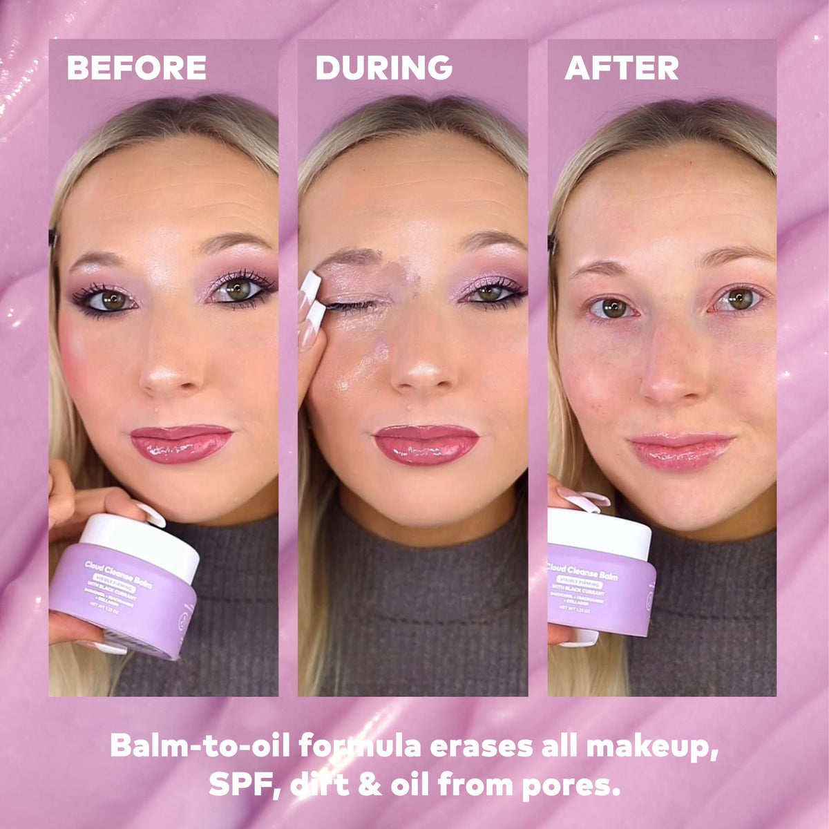 The Original MakeUp Eraser Cloud Cleanse MakeUp Erasing Balm - Melting Cleanser & Remover for Face - Visibly Firms with Niacinamide, Collagen & Black Currant - Spatula Included - 1.28 oz