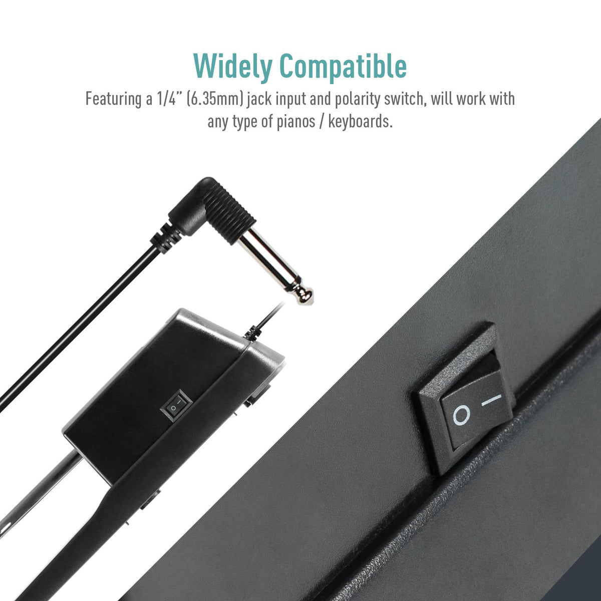 Sustain Pedal for Electronic Keyboards Digital Pianos Polarity Switch