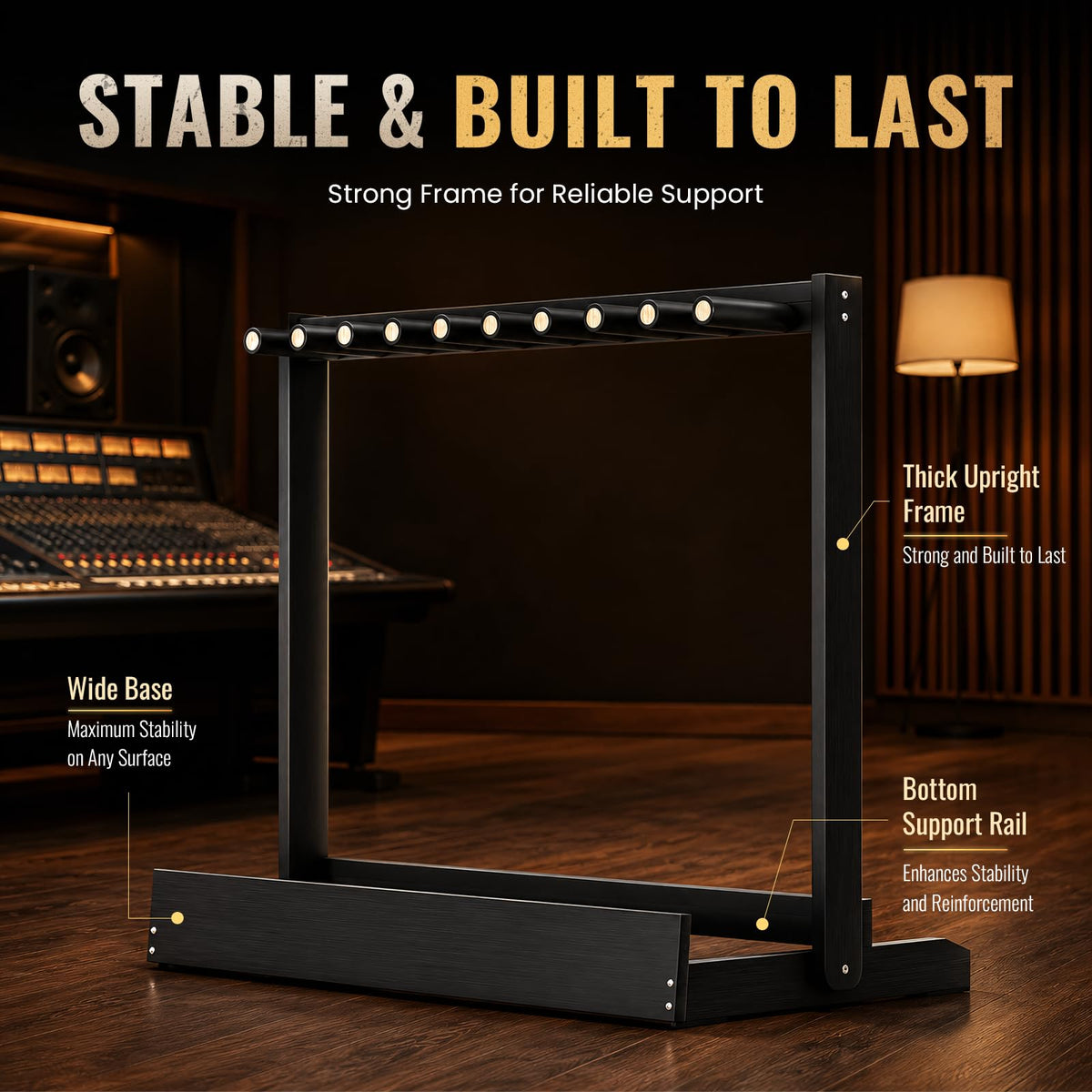YUHUBY Adjustable EVA Padded Rod Guitar Rack Folding Multi Guitar Stand