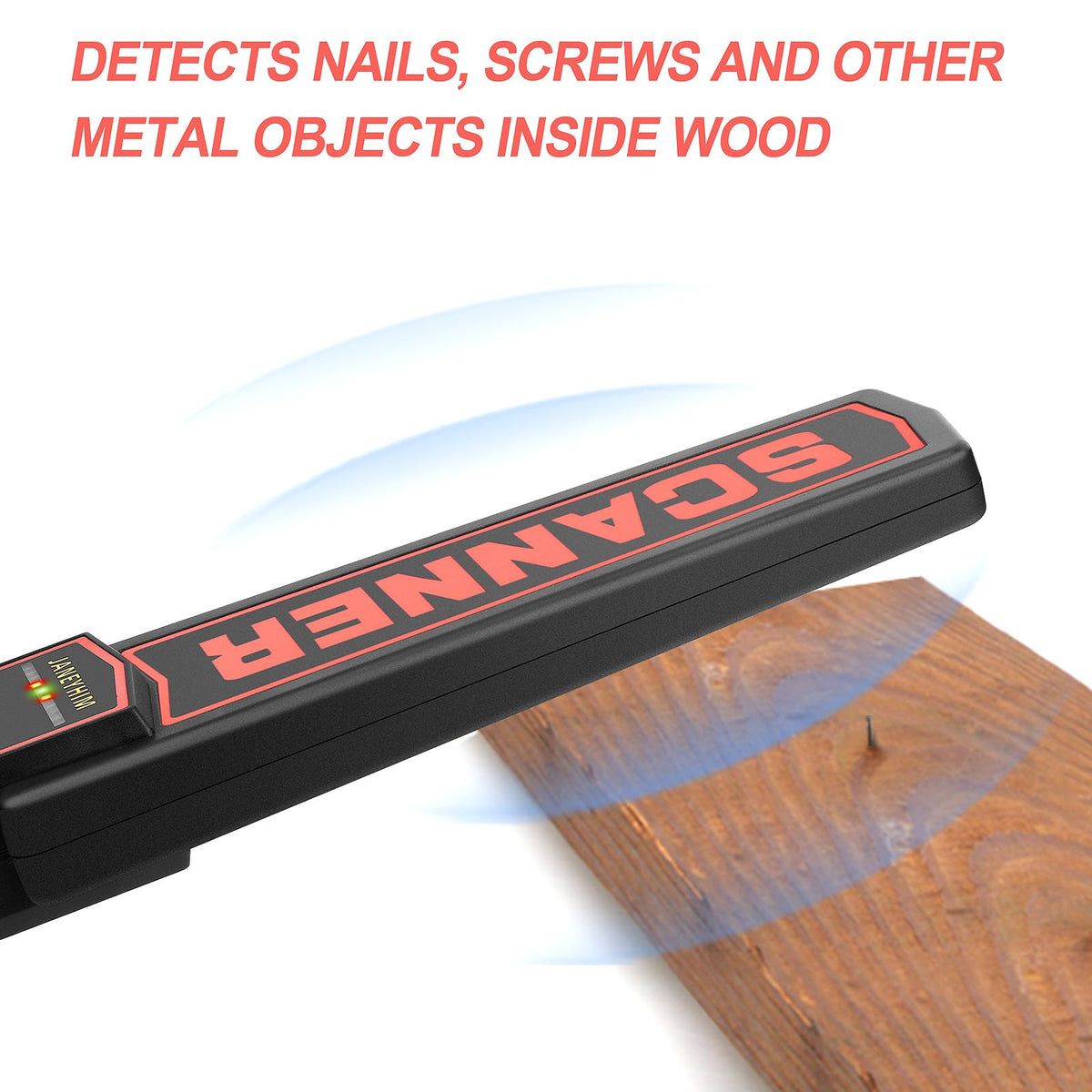 JANEYHIM Handheld Metal Detector Wand Security Scanner,High-Sensitivity Security Wand Metal Detector,Nail Finder,Metal Detector Wand for Woodworking (Built-in Battery, with Charging Line)