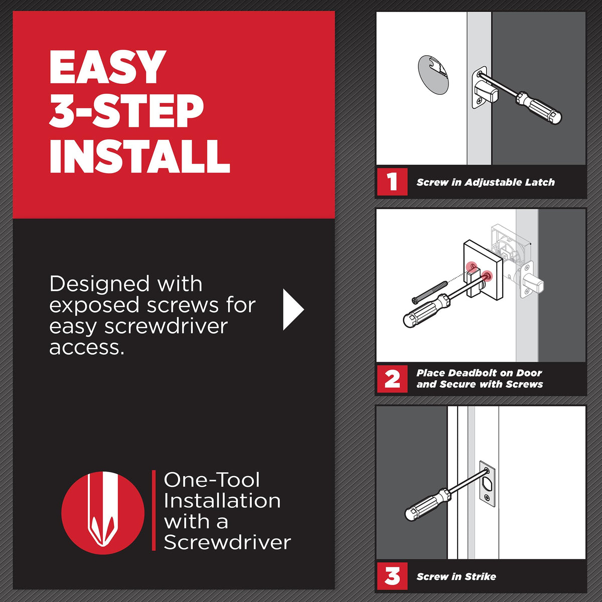 Kwikset Downtown Single Cylinder Deadbolt Lock with SmartKey, Matte Black