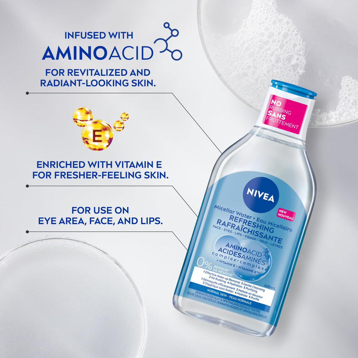 Nivea MicellAIR Micellar Water For Normal Skin Make-Up Remover, 400 ml