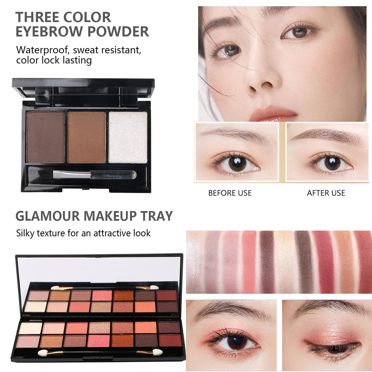 MTDXILTAI All in One Makeup Kit for Makeup storage bag 2X14 Colors Eyeshadow Palette Liquid Foundation Eyeliner Pencils Contouring Stick 20Pcs Make up Brushes For Women Girls Teens (Pink)