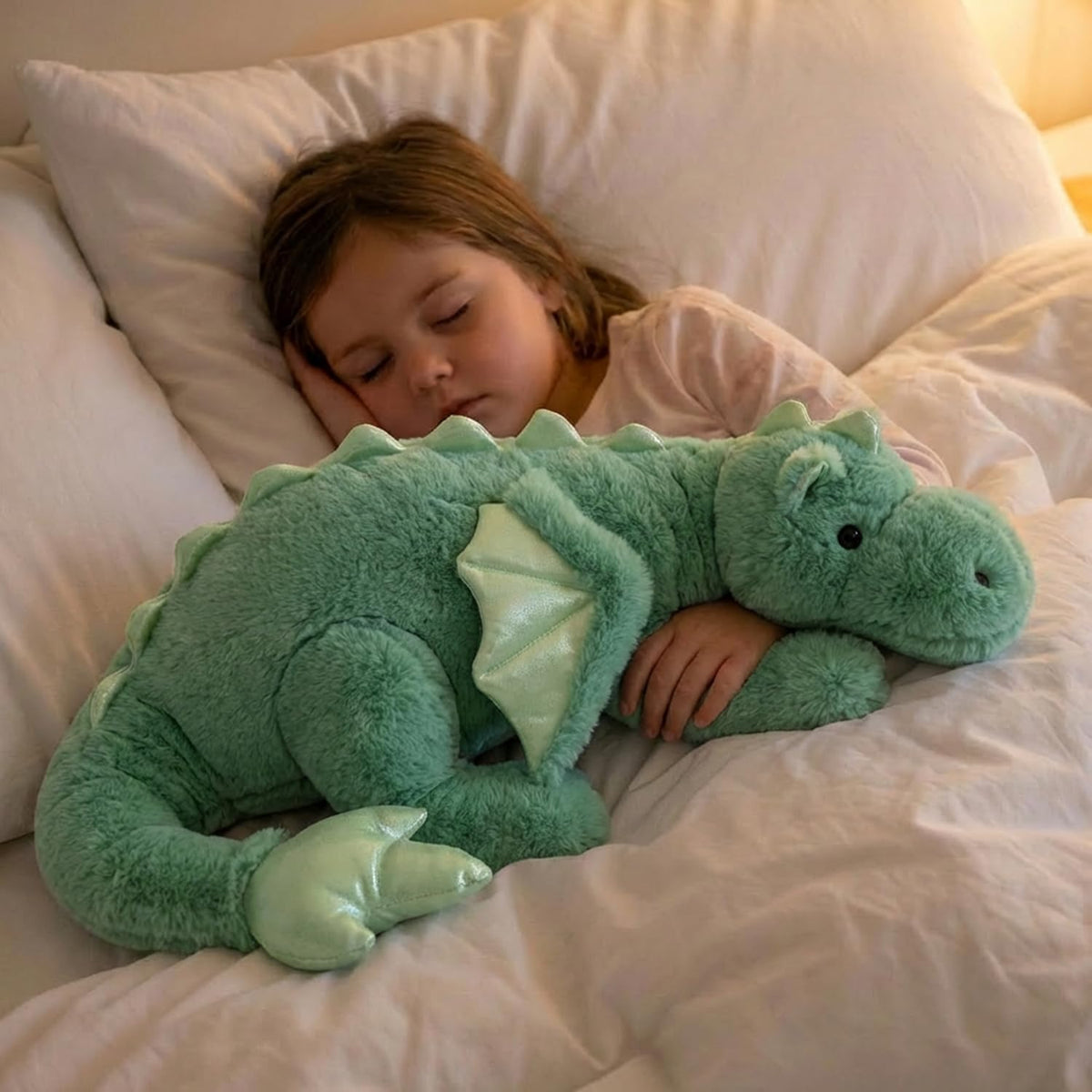 ARELUX Large 36in Cute Dragon Stuffed Animals Plush Toy,Soft Green Pterosaur Plushie Giant Fuzzy Dinosaur Pillow Plushies with Wings Cuddly for Friends Family Member