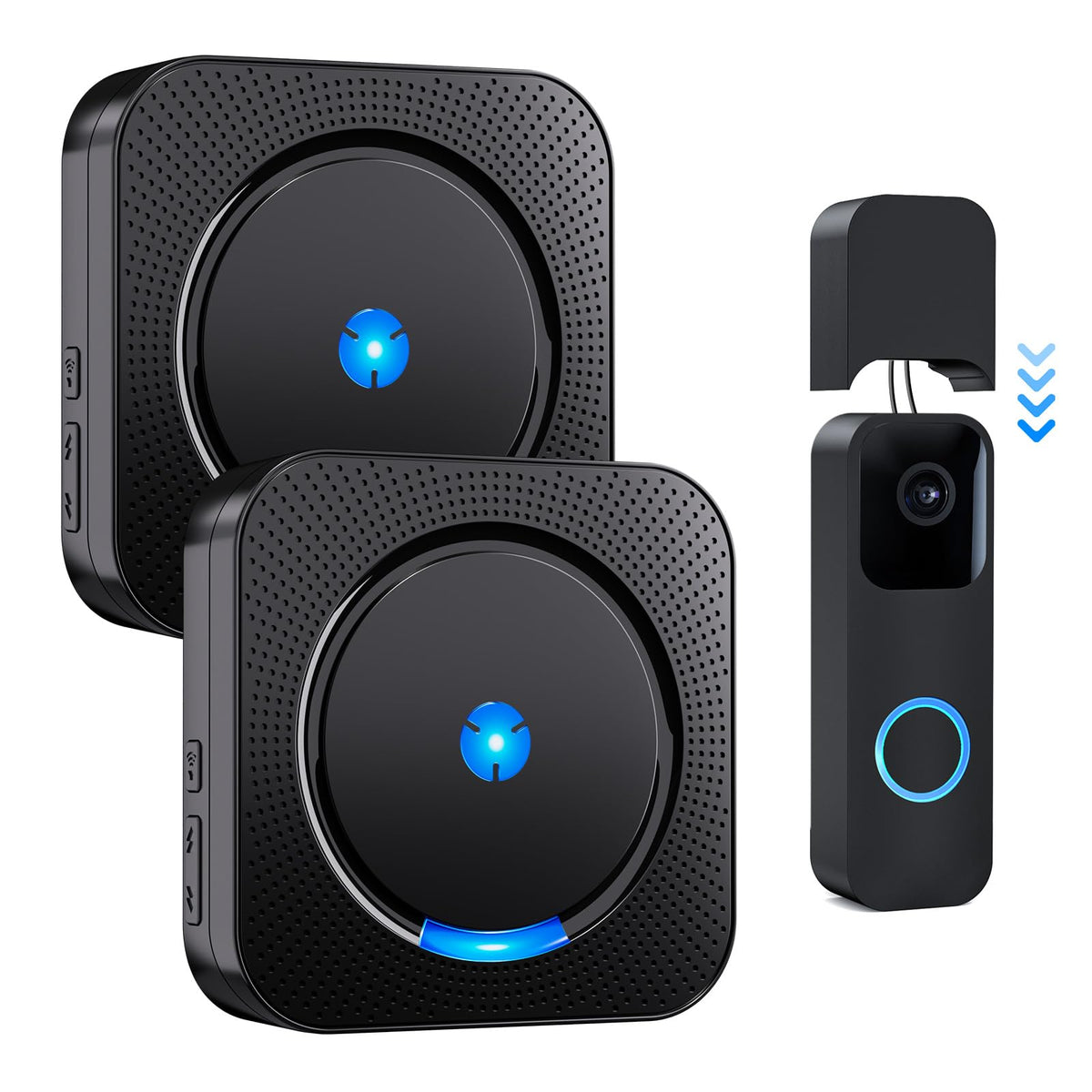 Besimlive Wireless Doorbell Chime Receiver Extender for Blink Video Doorbell - Compatible with Blink Video Doorbell -Upgraded Loud & Clear (1 Video Doorbell Extender 2 Receiver）