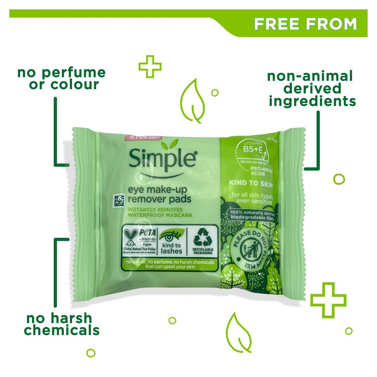 Simple Eye Makeup Remover Pads Makeup Remover 30 count