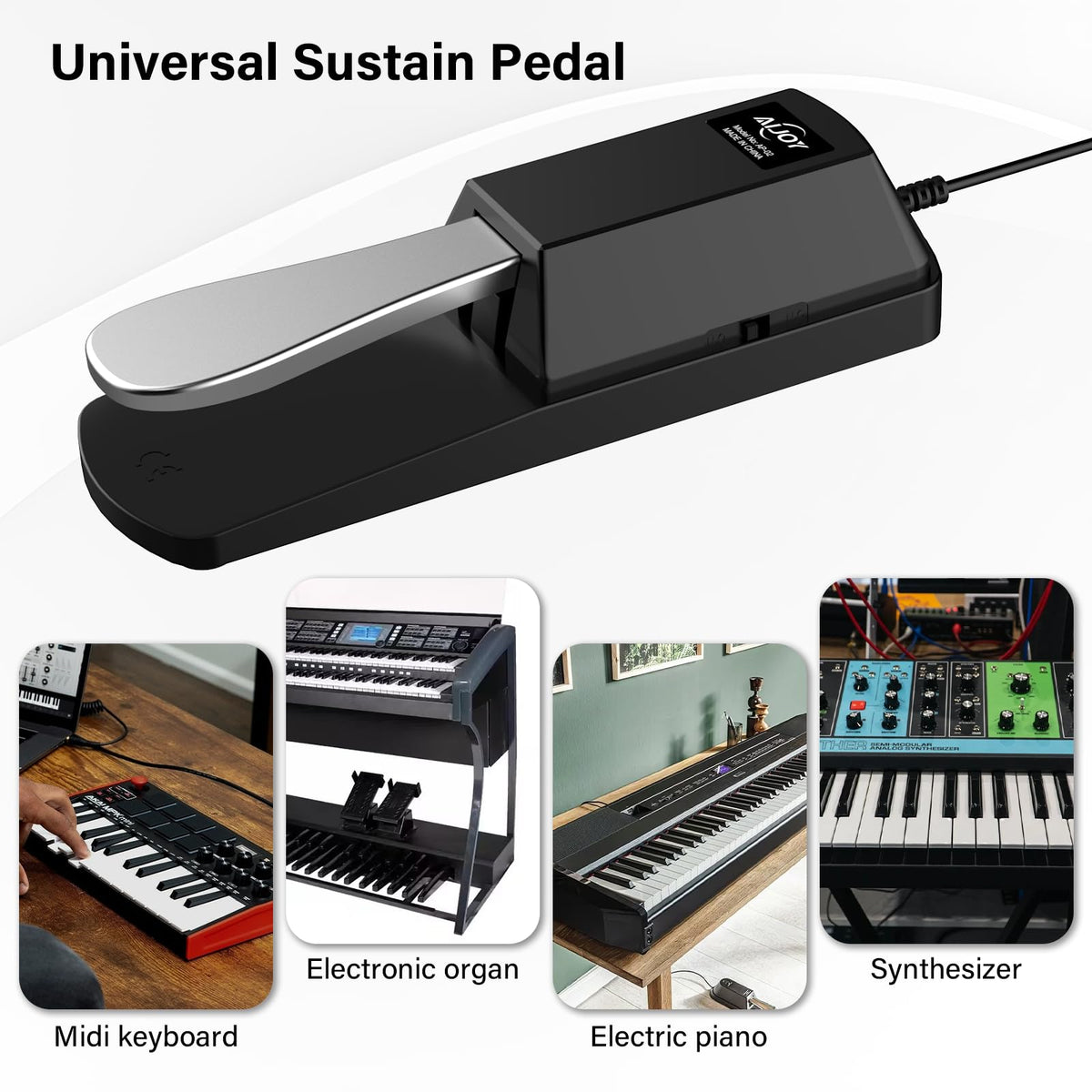 Aijoy 6.35mm Sustain Pedal for Electronic Keyboard