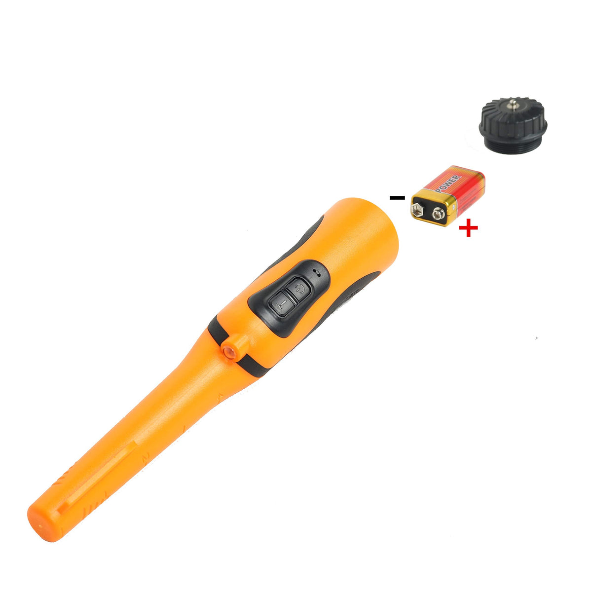 Fully Waterproof Pinpoint Metal Detector Pinpointer,Underwater Pin Pointer Wand With Holster Treasure Hunter Tool,Buzzer Vibration Sound (Three Mode) One Battery Included,Orange