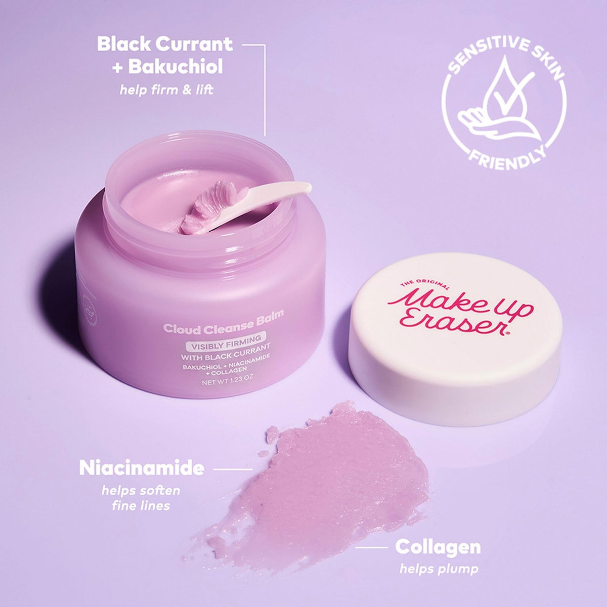 The Original MakeUp Eraser Cloud Cleanse MakeUp Erasing Balm - Melting Cleanser & Remover for Face - Visibly Firms with Niacinamide, Collagen & Black Currant - Spatula Included - 1.28 oz