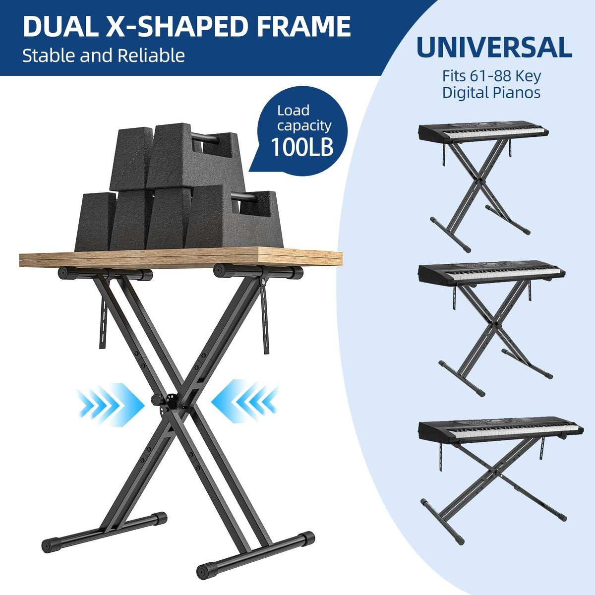 GLEAM Double X Piano Keyboard Stand